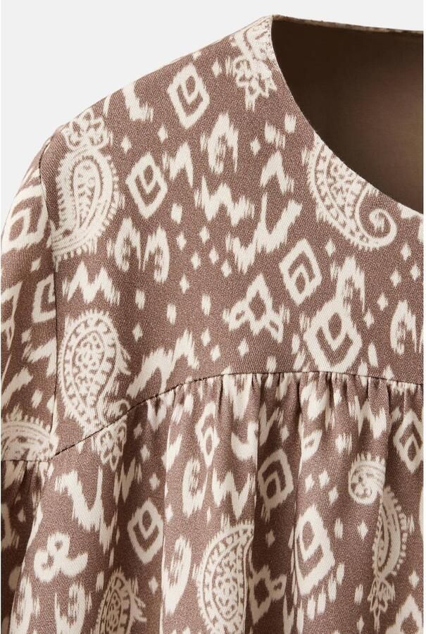 Mango Kids korte bohemian jurk met paisley lichtbeige - Foto 3