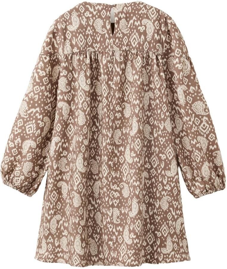 Mango Kids korte bohemian jurk met paisley lichtbeige - Foto 2