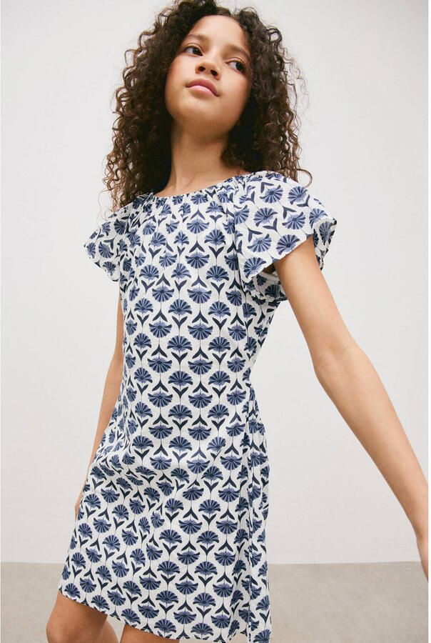 Mango Kids korte jurk blauw