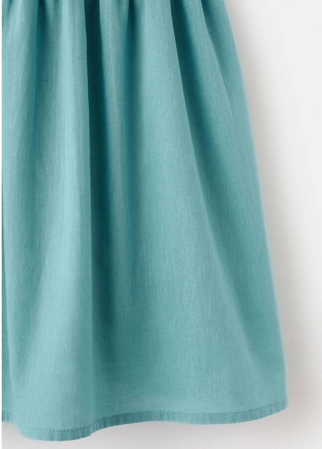 Mango Kids korte jurk broderie turquoise - Foto 2