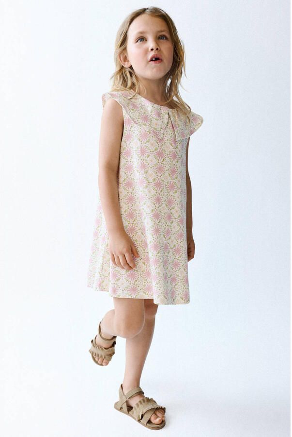 Mango Kids korte jurk ecru