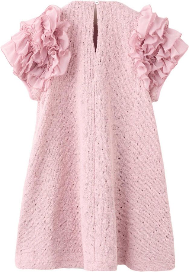 Mango Kids korte jurk gebreid roze - Foto 2
