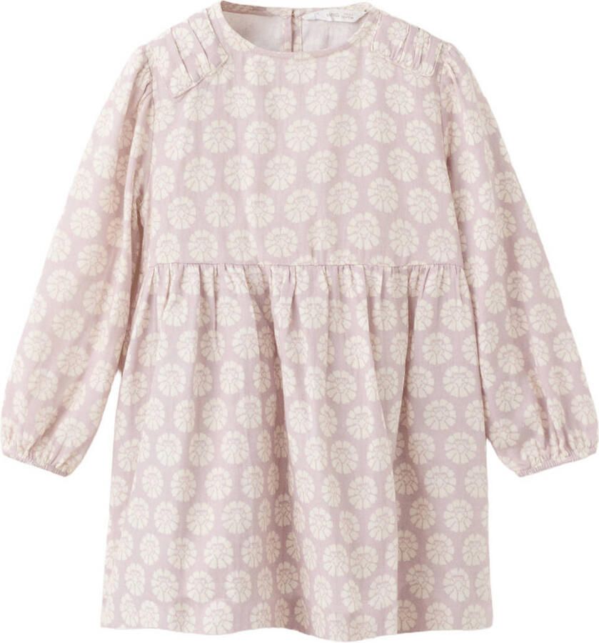 Mango Kids korte jurk lichtroze