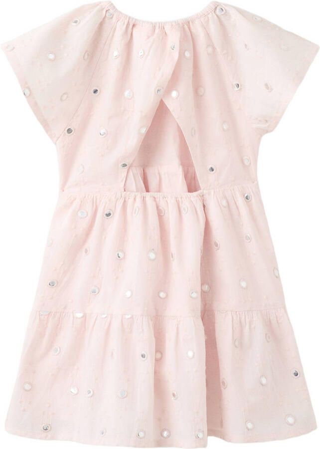 Mango Kids korte jurk lichtroze