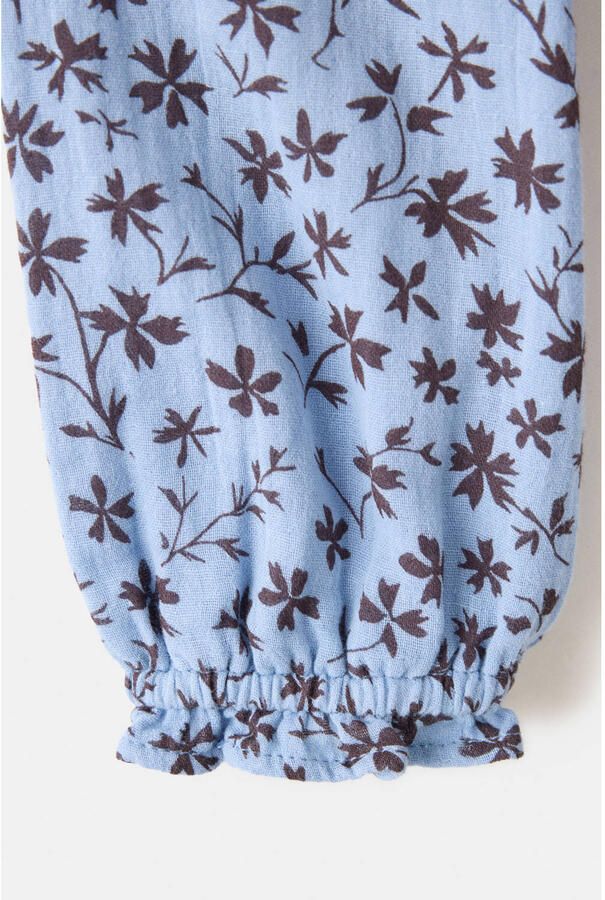 Mango Kids korte jurk met ruches en print lichtblauw bruin - Foto 3