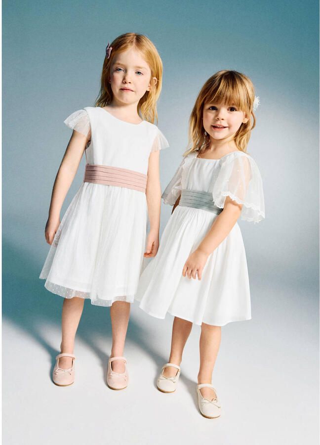 Mango Kids korte jurk wit - Foto 2