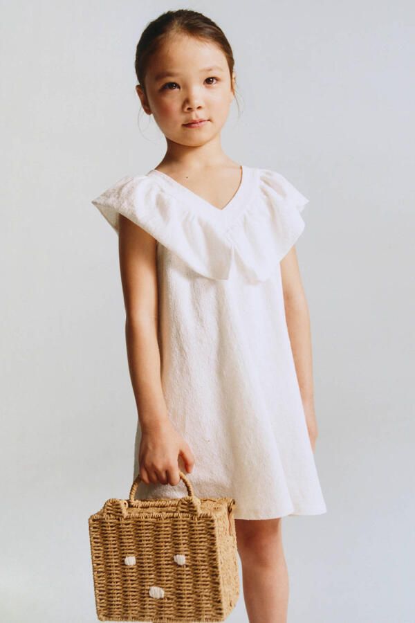 Mango Kids korte jurk wit