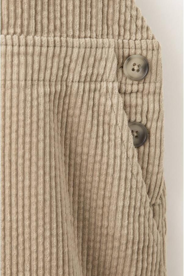 Mango Kids korte overgooier beige Jurk Meisjes Corduroy Vierkante hals - Foto 2