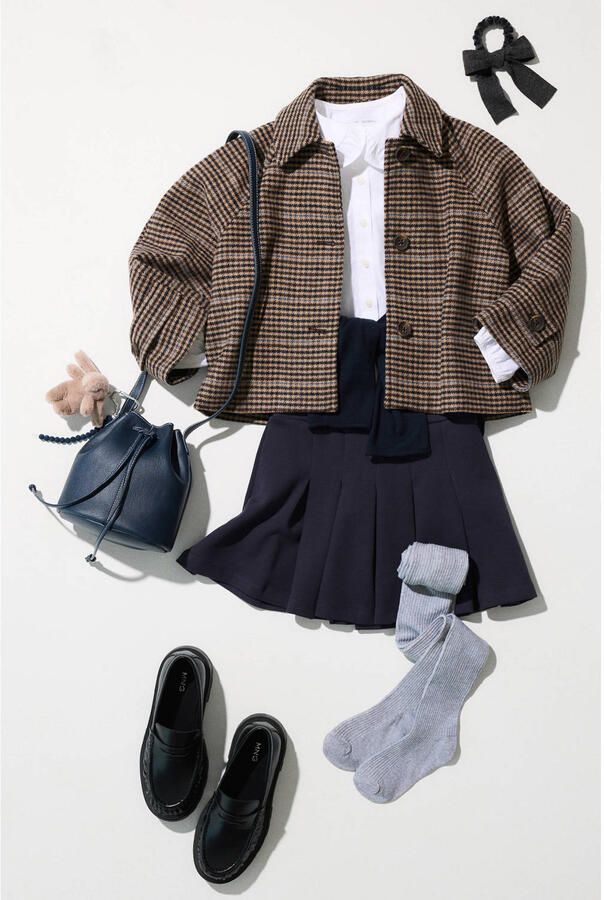 Mango Kids korte plooirok donkerblauw - Foto 3