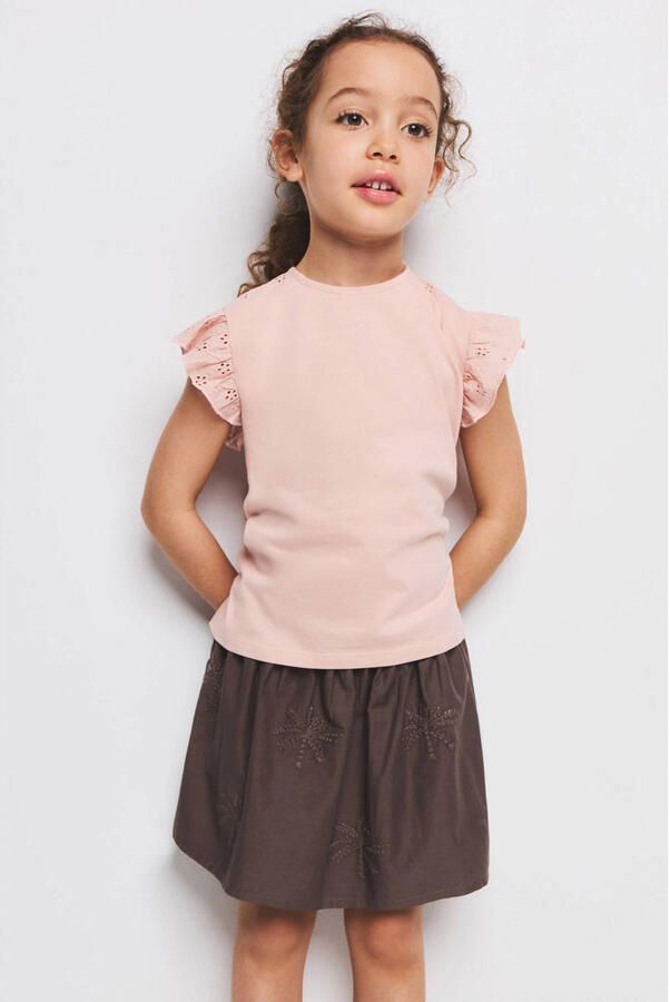 Mango Kids korte rok donkerbruin