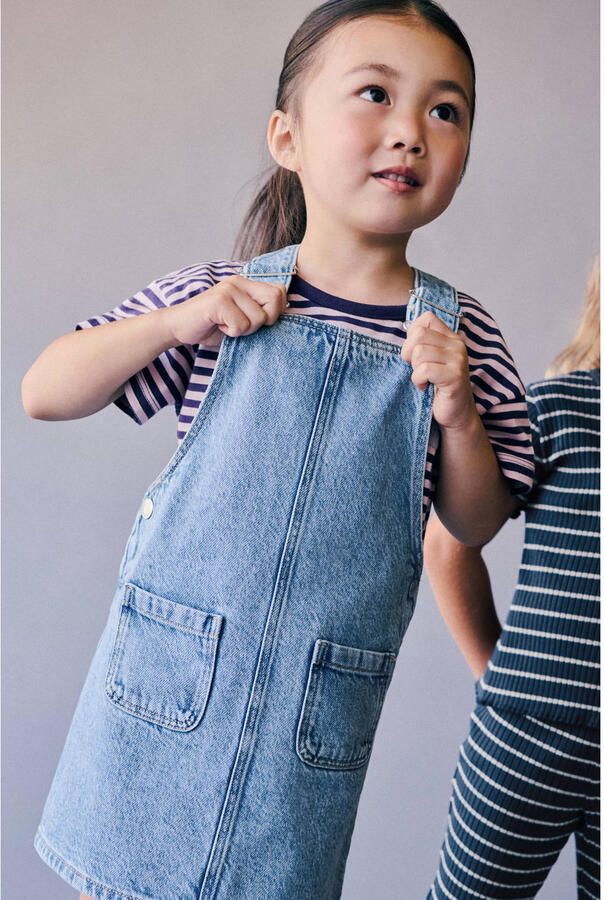 Mango Kids korte spijkerjurk lichtblauw - Foto 2