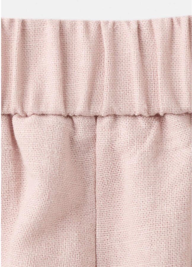 Mango Kids linnen casual broek lichtroze - Foto 2