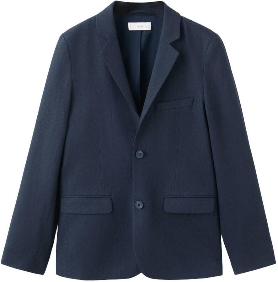 Mango Kids linnen colbert donkerblauw