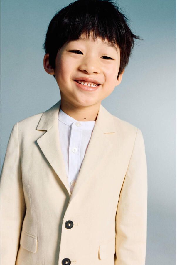 Mango Kids linnen colbert ecru