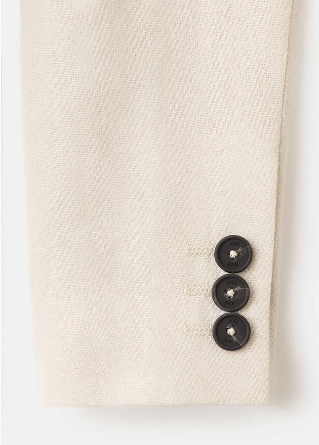 Mango Kids linnen colbert lichtbeige - Foto 3