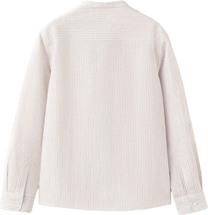 Mango Kids linnen gestreepte overhemd beige - Foto 2