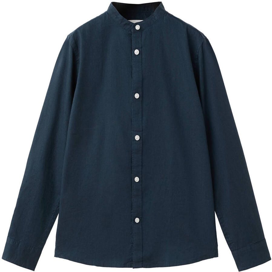 Mango Kids linnen overhemd donkerblauw
