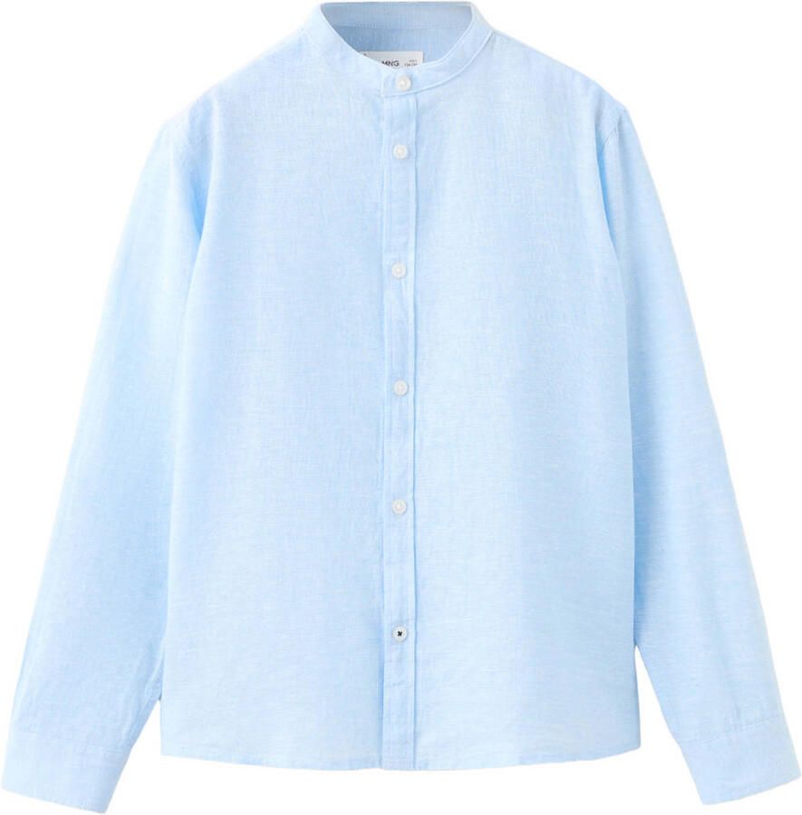 Mango Kids linnen overhemd lichtblauw