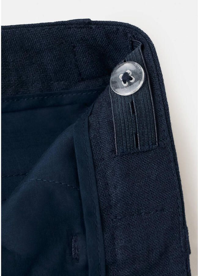 Mango Kids linnen pantalon marineblauw - Foto 2