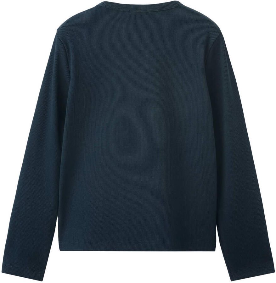 Mango Kids longsleeve met cut-out marineblauw - Foto 2