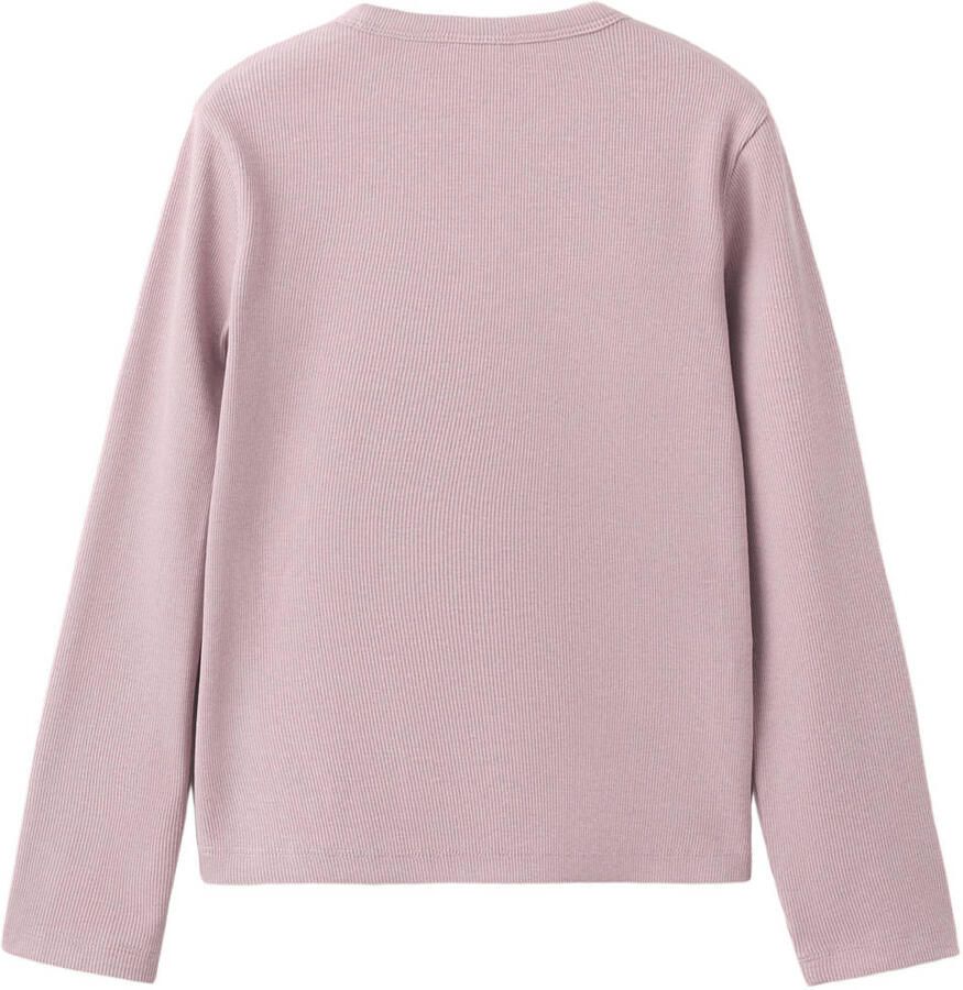 Mango Kids longsleeve met cut-out oudroze - Foto 2
