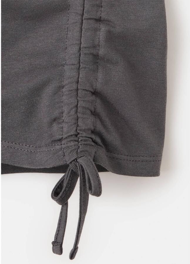 Mango Kids longsleeve met plooien antraciet - Foto 3