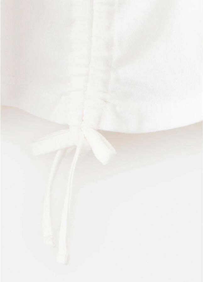Mango Kids longsleeve met plooien naturel wit - Foto 2