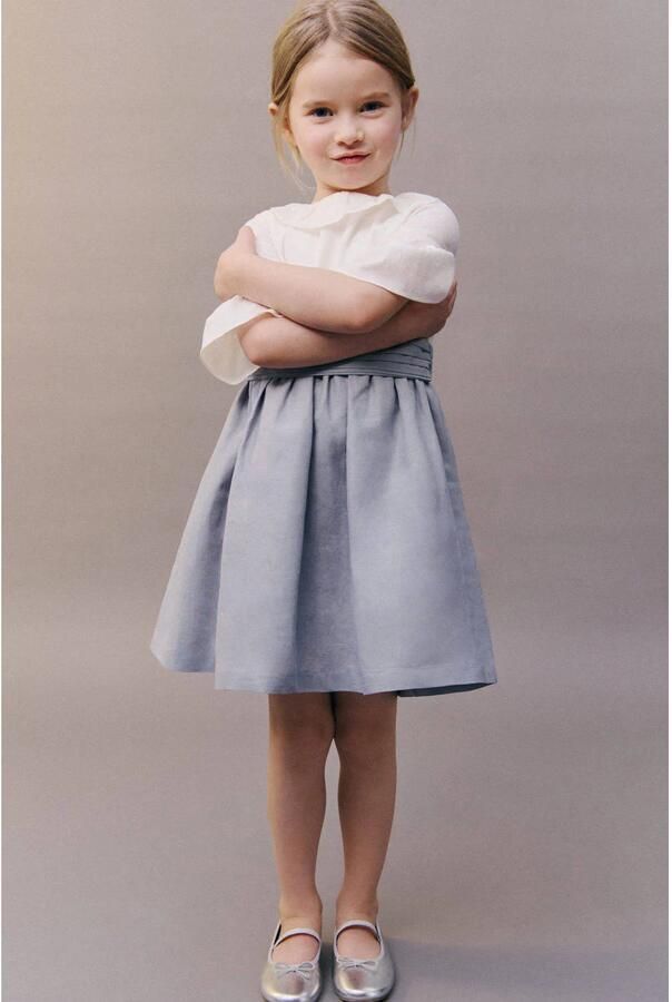 Mango Kids midi jurk blauw