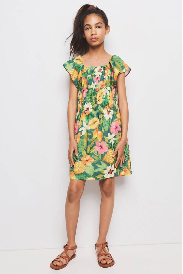 Mango Kids midi jurk groen