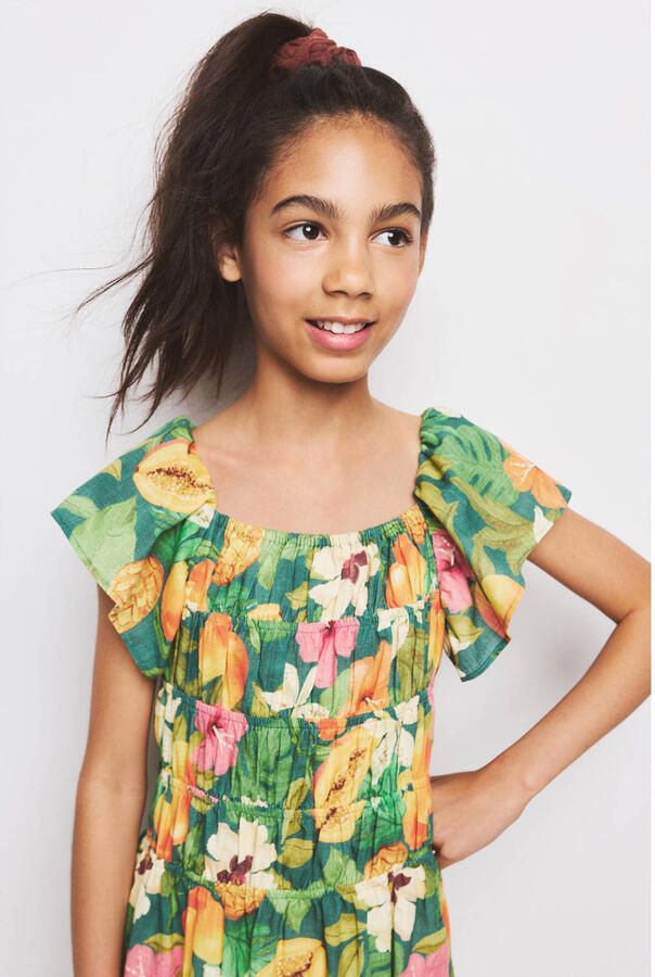 Mango Kids midi jurk groen - Foto 2