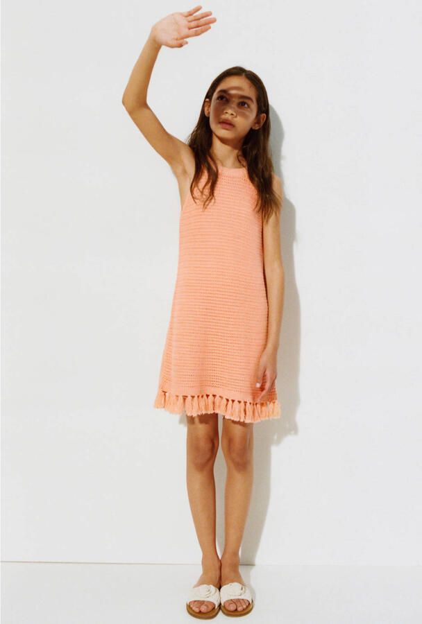 Mango Kids midi jurk oranje