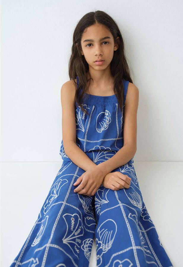 Mango Kids mouwloze top blauw - Foto 2