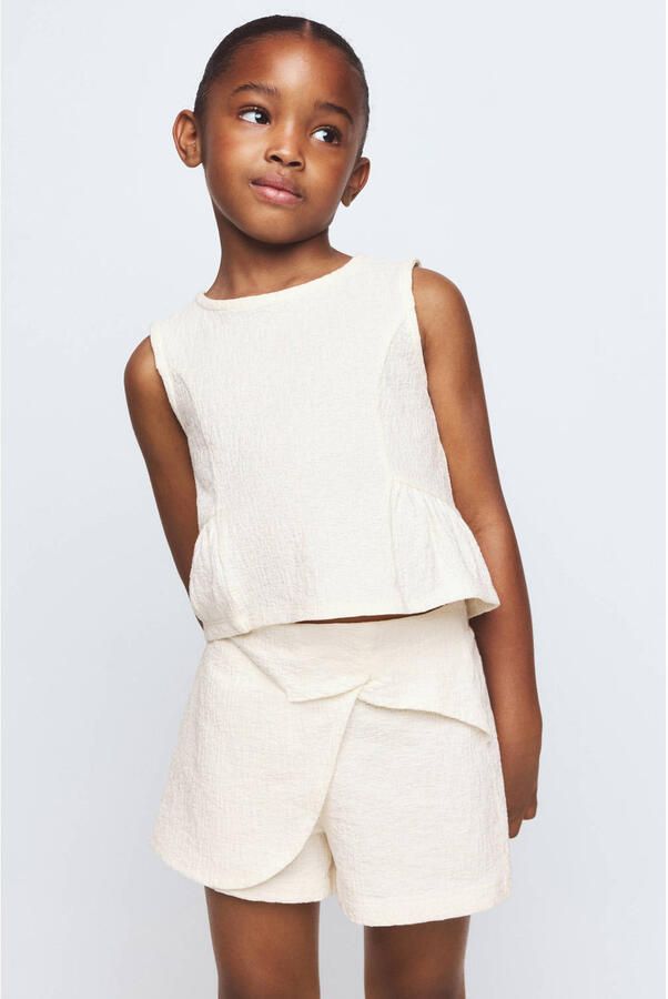 Mango Kids mouwloze top ecru