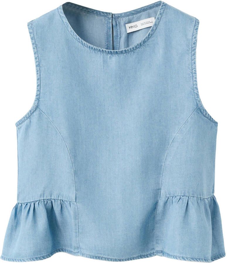 Mango Kids mouwloze top light blue denim