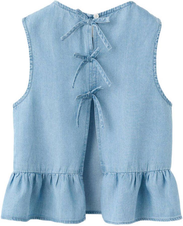 Mango Kids mouwloze top light blue denim - Foto 2
