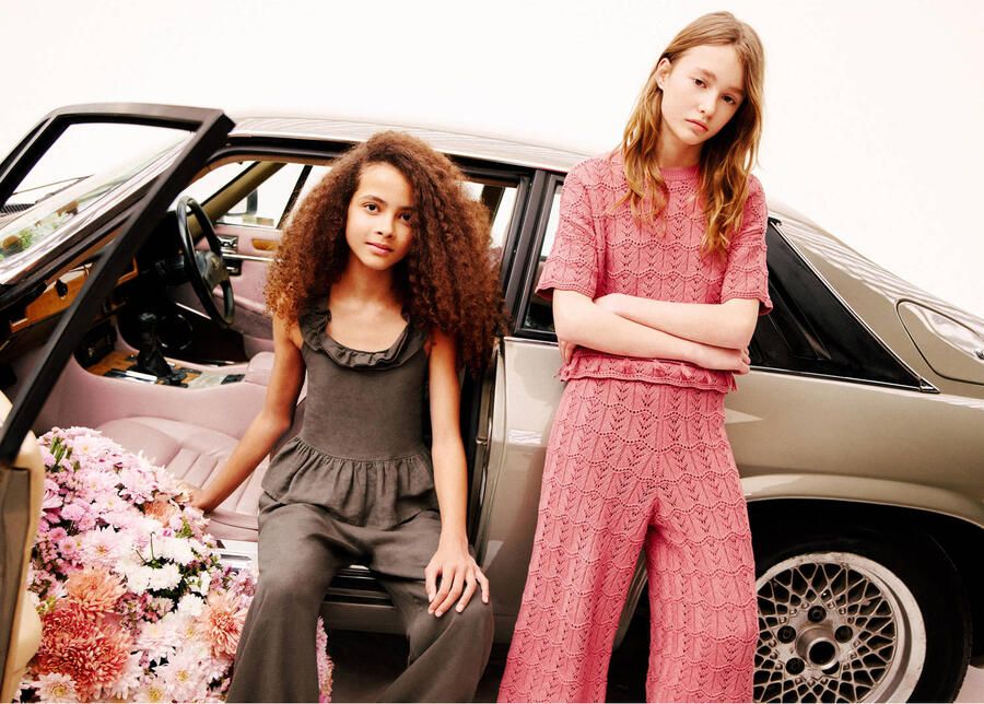 Mango Kids mouwloze top met linnen donkerbruin - Foto 3