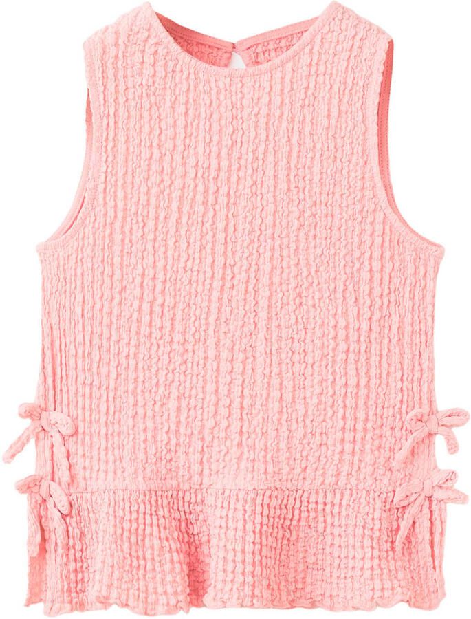 Mango Kids mouwloze top met textuur roze