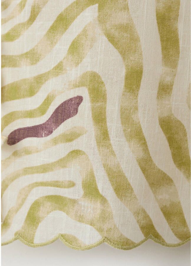Mango Kids mouwloze top met zebraprint groen - Foto 3