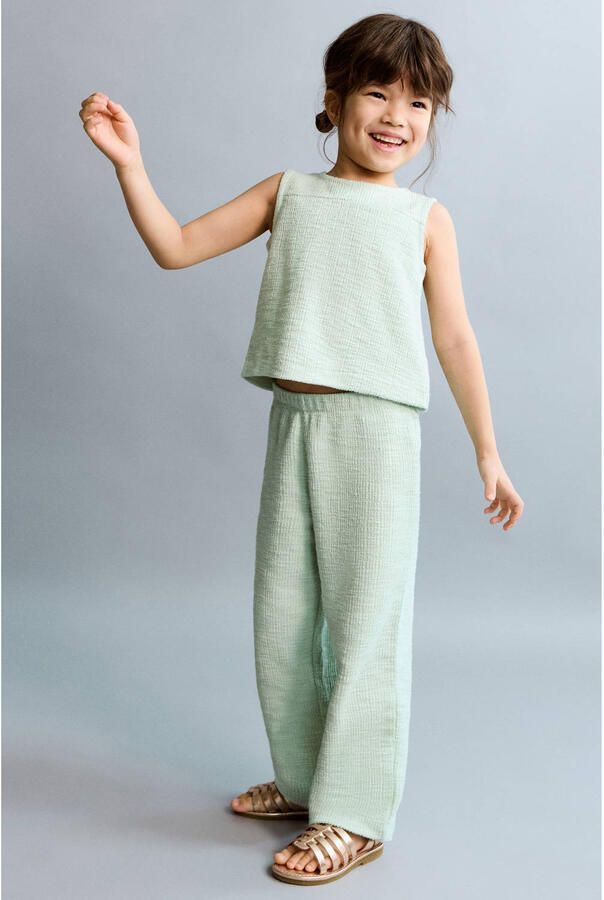 Mango Kids mouwloze top mintgroen