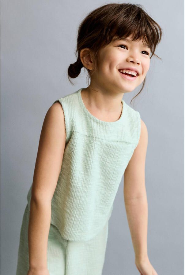 Mango Kids mouwloze top mintgroen - Foto 3