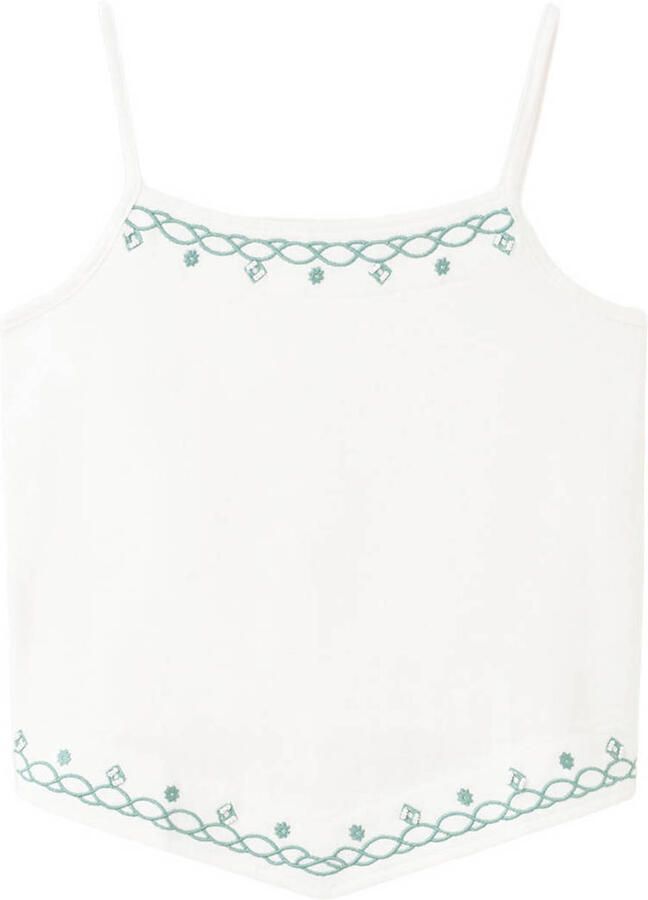 Mango Kids mouwloze top wit