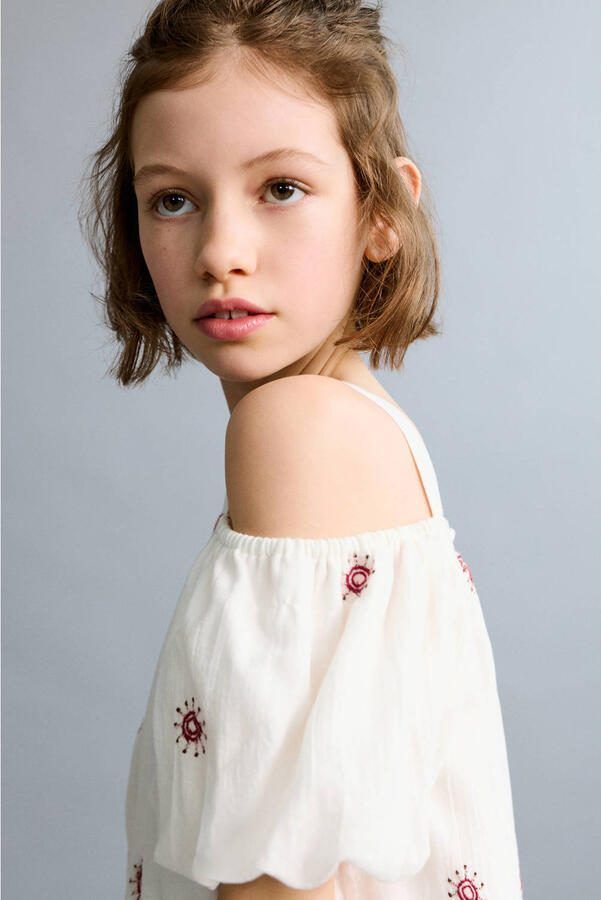 Mango Kids off shoulder top wit - Foto 3