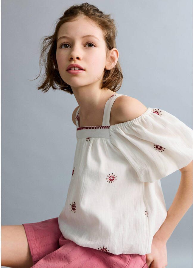 Mango Kids off shoulder top wit - Foto 2