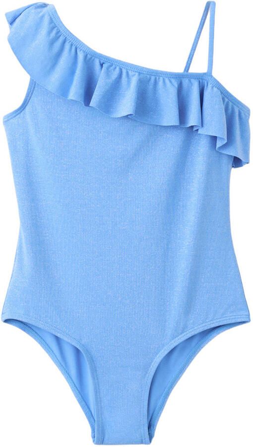 Mango Kids one shoulder badpak blauw