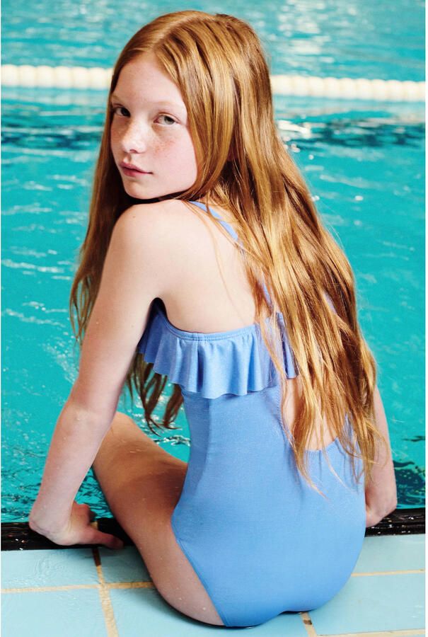 Mango Kids one shoulder badpak blauw - Foto 3