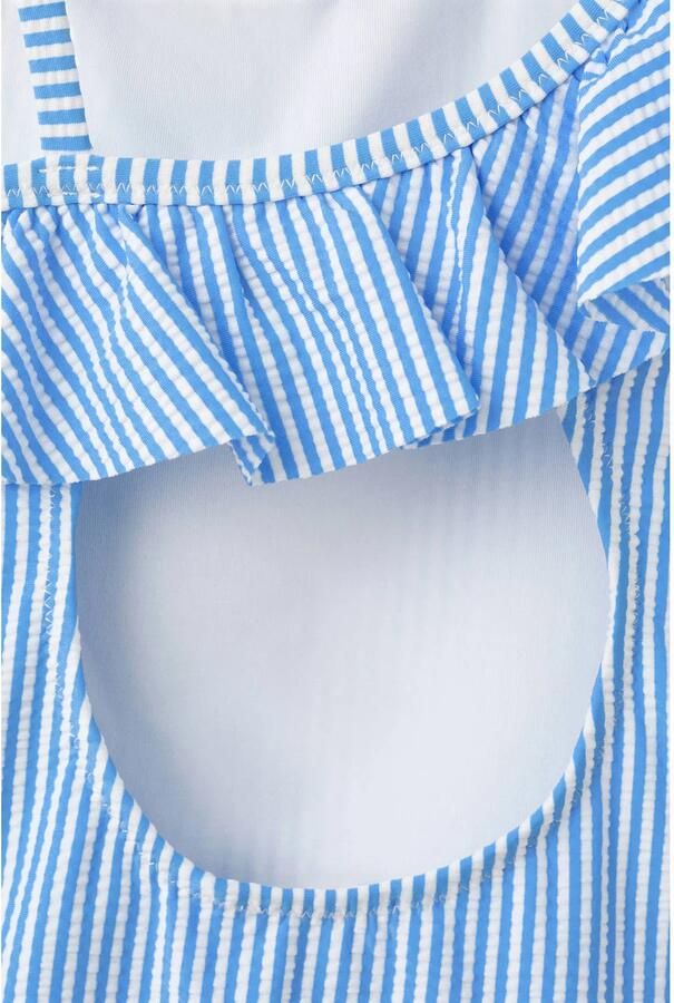 Mango Kids one shoulder badpak blauw wit - Foto 2