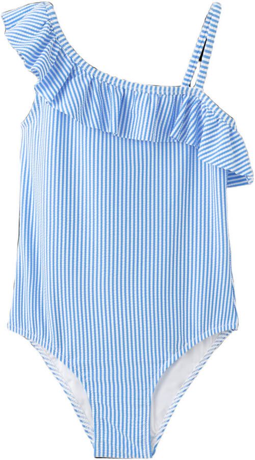 Mango Kids one shoulder badpak blauw wit - Foto 3