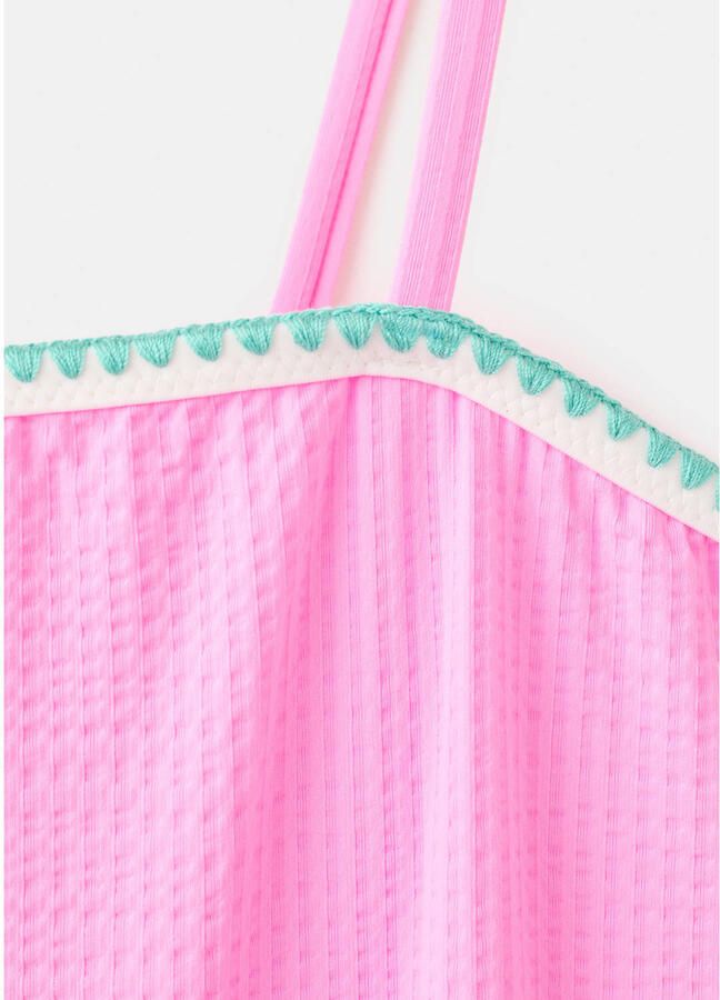 Mango Kids one shoulder badpak roze blauw