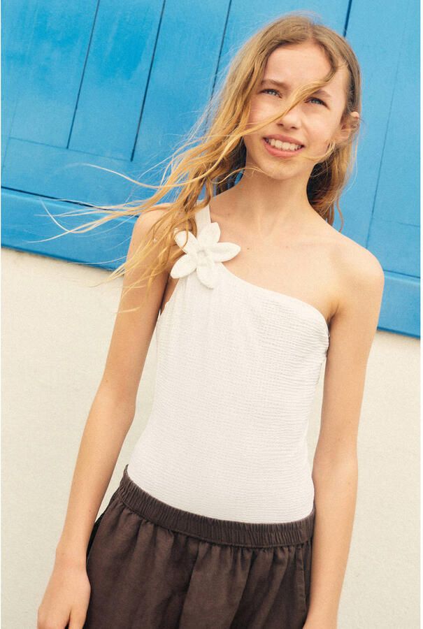 Mango Kids one shoulder badpak wit - Foto 2