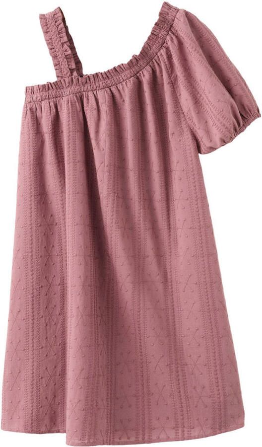 Mango Kids one shoulder jurk roze - Foto 3